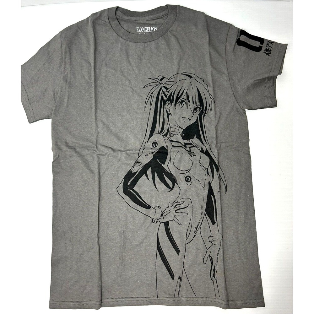Neon Genesis Evangelion Asuka Unit-02 Mens Graphic Tee Charcoal Size Small